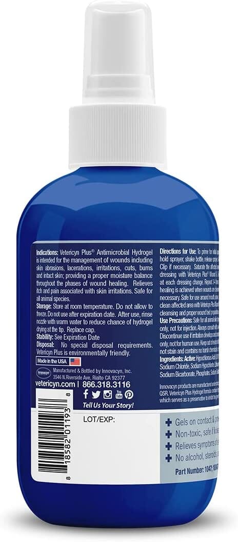 Vetericyn Plus Antimicrobial Hydrogel Dog Wound Care - 3 Oz  