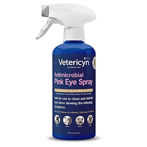 Vetericyn Plus Antimicrobial Pink Eye Spray Veterinary Supplies Sprays/Daubers - 16 Oz  