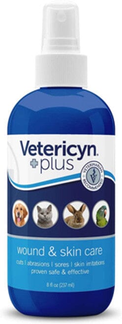 Vetericyn Plus Antimicrobial Wound & Skin Care Veterinary Supplies Sprays/Daubers - 8 Oz