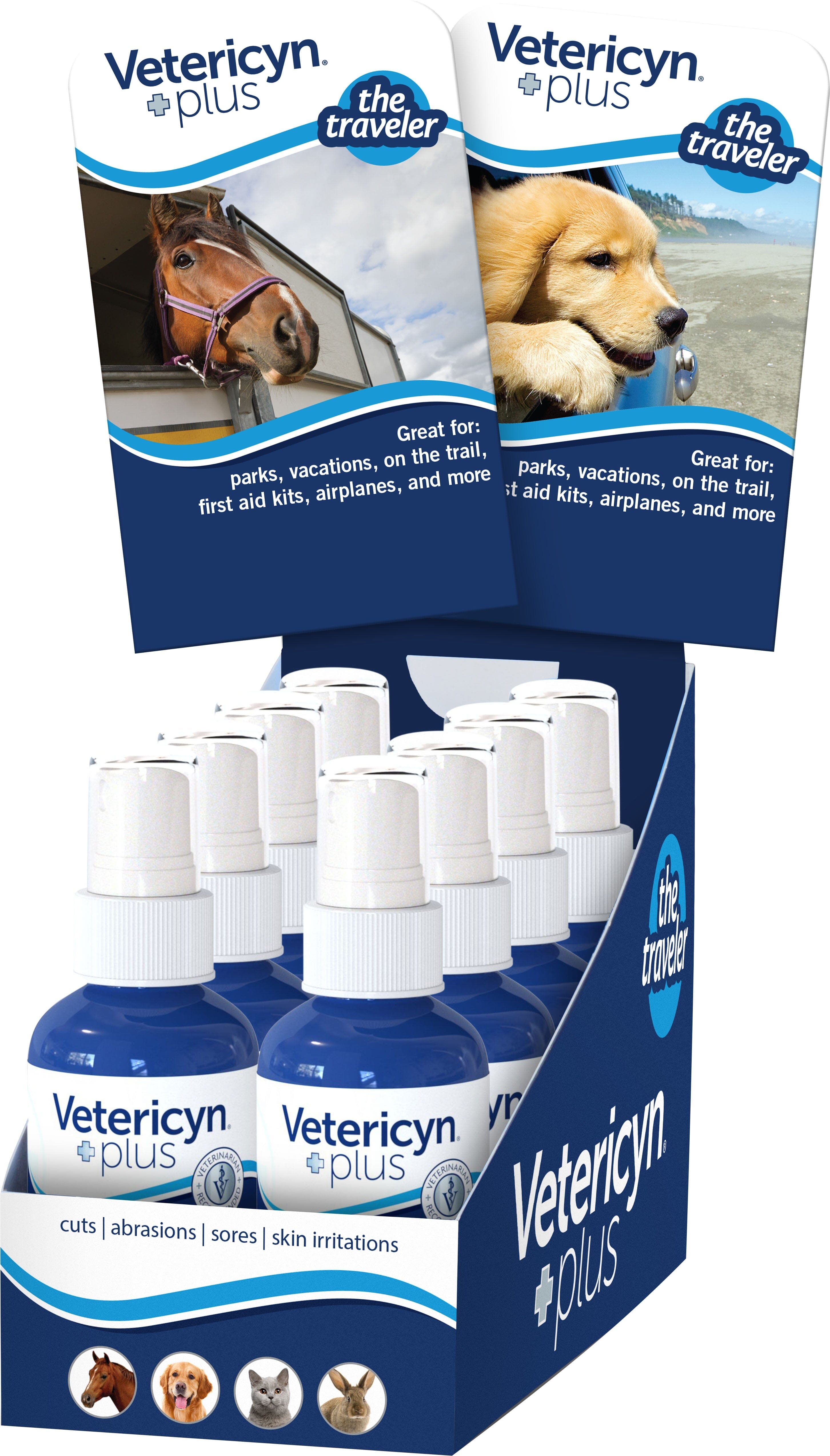 Vetericyn Plus The Traveler Pop Counter Display Veterinary Supplies Sprays/Daubers - 3 Oz - 8 Count  