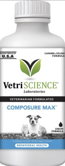 Vetriscience Labs Composure MAX Anxiety Liquid Bottle Dog Supplements  