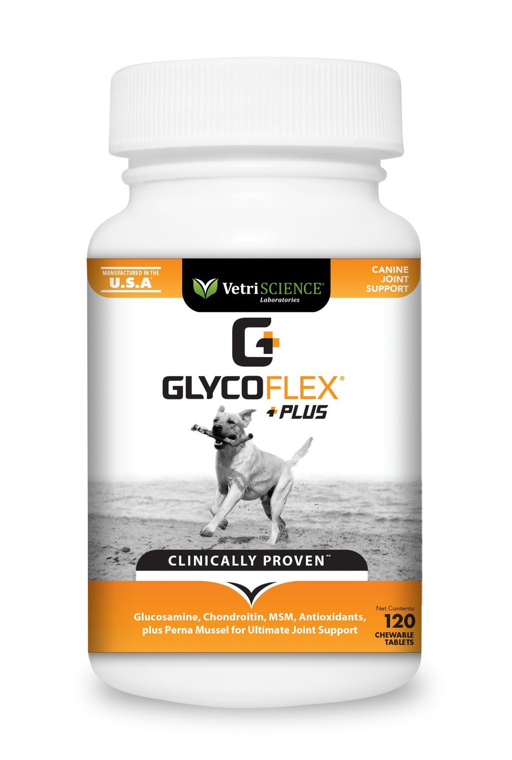 Vetriscience Labs GlycoFlex Plus Tablet Hip and Joint Dog Supplements - 120 ct Bottle  