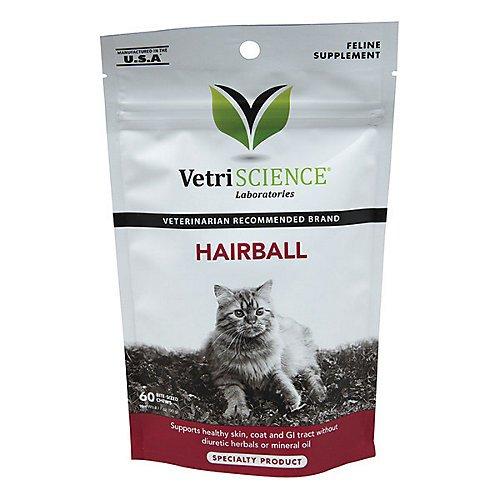 Vetriscience Labs Hairball Control Chewable Cat Supplements - 60 ct Pouch