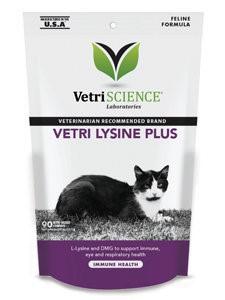 Vetriscience Labs Immune Support VetriLysine Plus Chewable Cat Supplements - 90 ct Pouch