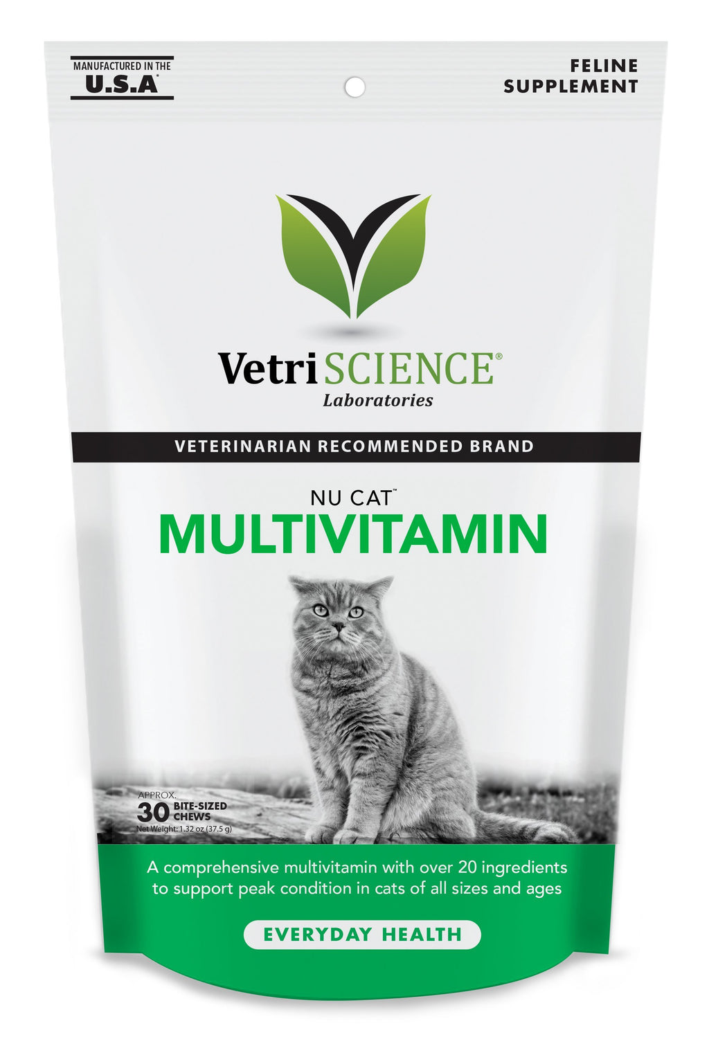 Vetriscience Labs NuCat MultiVitamin Chewable Cat Supplements - 30 ct Pouch  