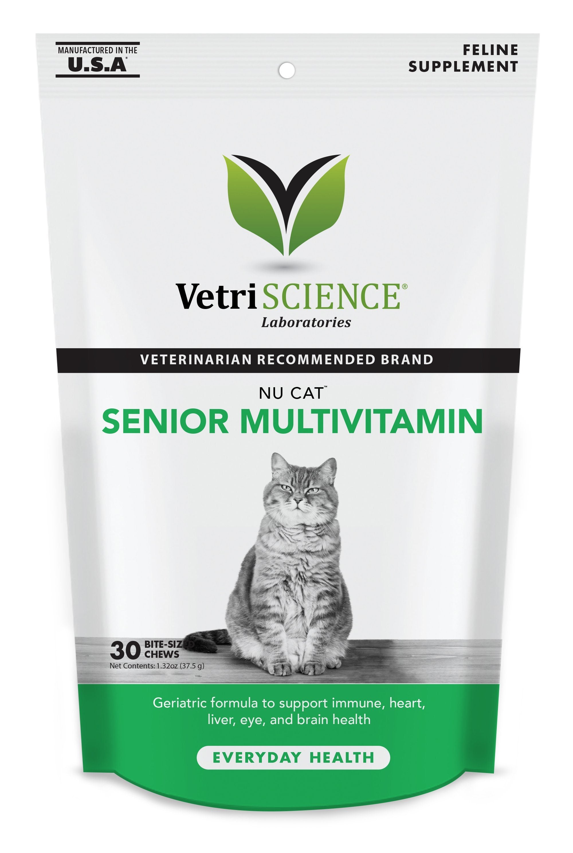 Vetriscience Labs NuCat Senior Cat Chewable Cat Supplements - 30 ct Pouch  