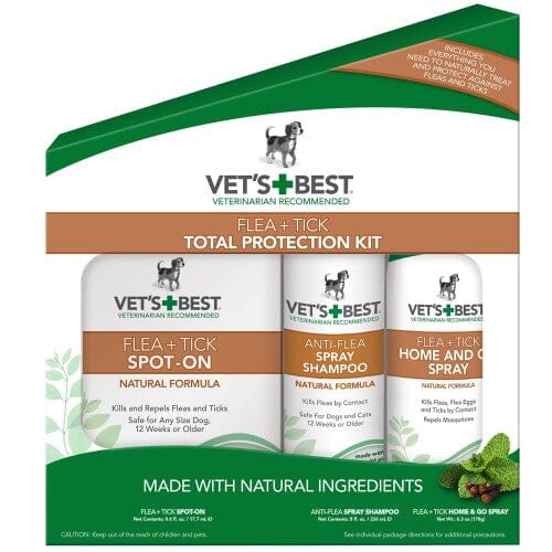 Vet's Best 3pc Natural Flea & Tick Total Protection Kit
