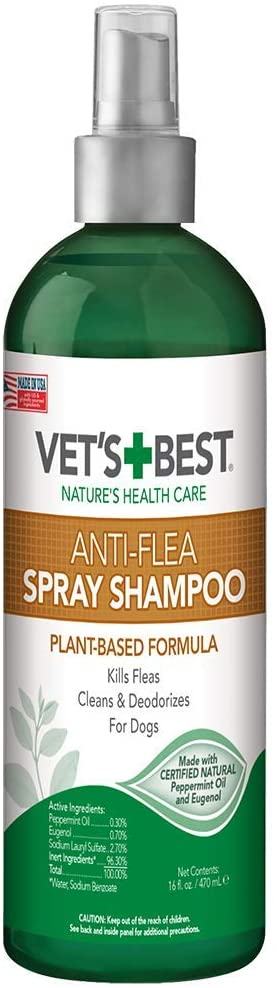 Vet's Best Natural Anti-Flea Dog Flea and Tick Spray Shampoo - 16 oz