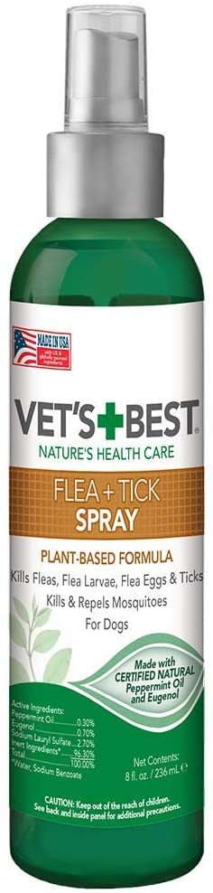 Vet's Best Natural Dog Flea and Tick Spray - 8 oz