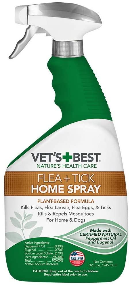Vet's Best Natural Home Dog Flea and Tick Spray - 32 oz