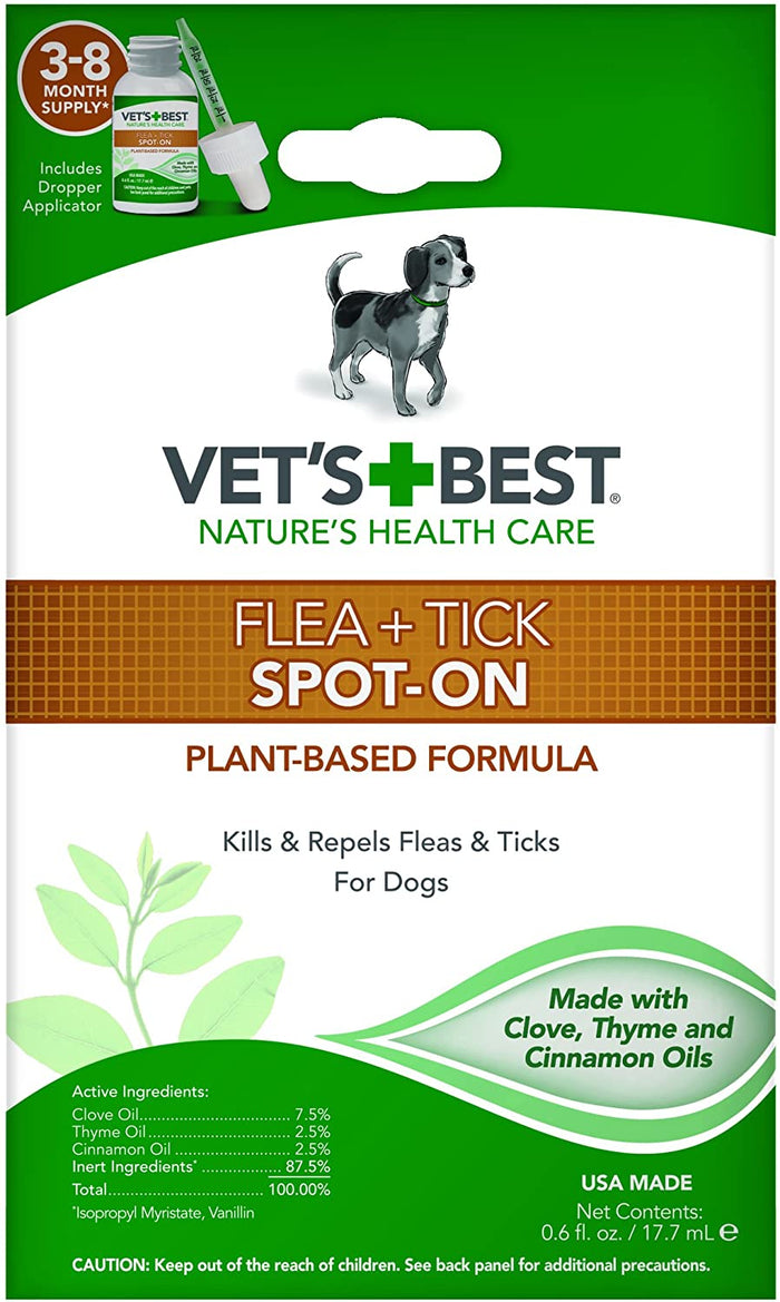 Vet's Best Natural Spot-On Flea and Tick Spray Dog Flea and Tick Spray - 6 oz