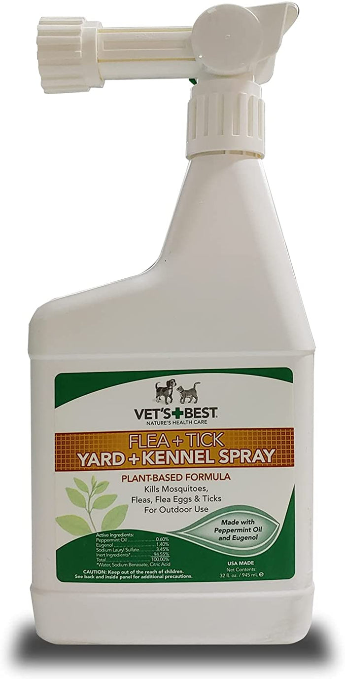 Vet's Best Natural Yard & Kennel Dog Flea and Tick Spray - 32 oz