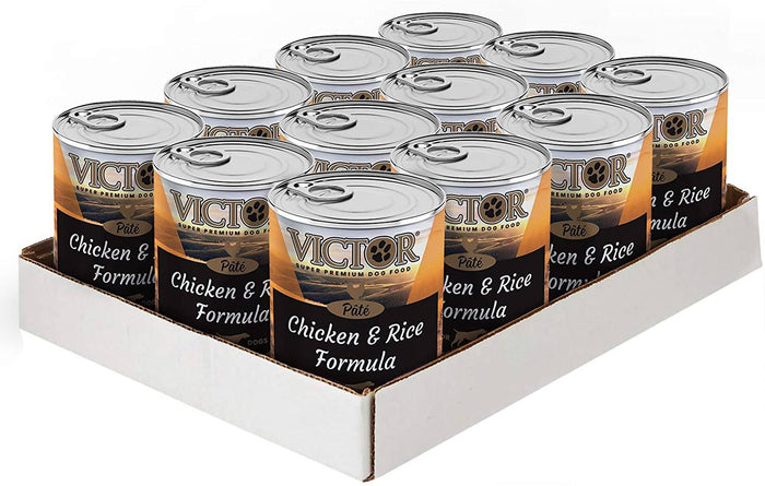 Victor Chicken & Rice Pate Canned Dog Food - 13.2 oz - Case of 12