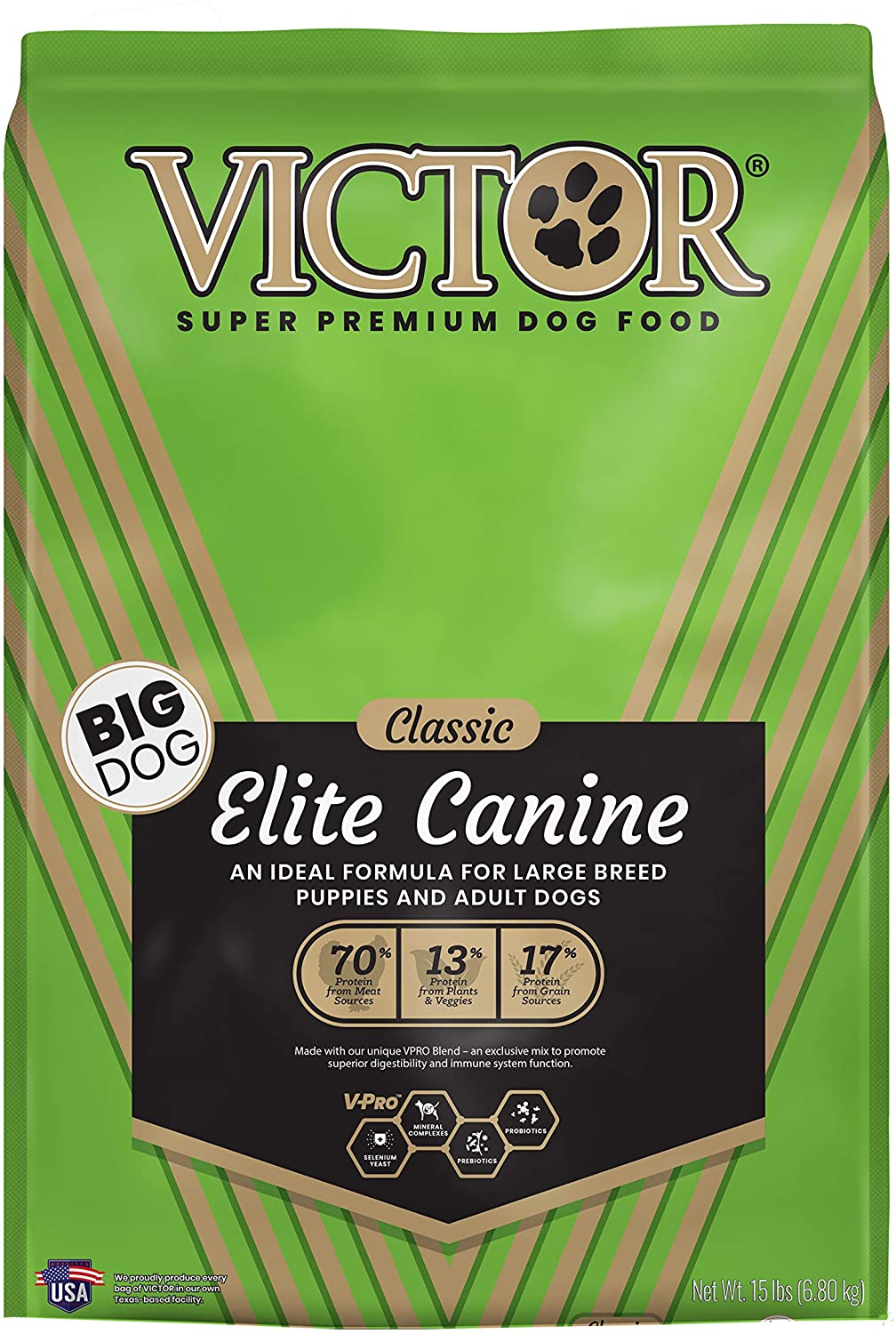 Victor Elite Canine Dry Dog Food 15 lb Bag Pet Life