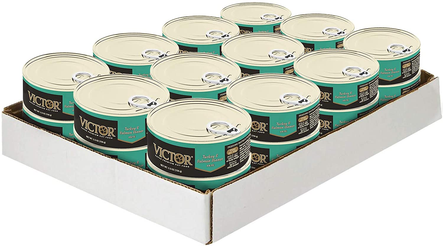 Victor Feline Turkey & Salmon Pate' Canned Cat Food - 5.5 oz - Case of 24  