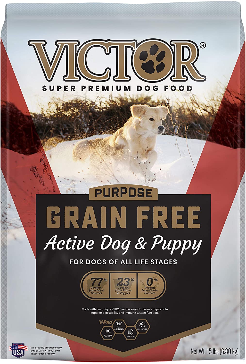 Victor Grain Free Active Puppy and Dog Dry Food Dry Dog Food - 15 lb Bag  