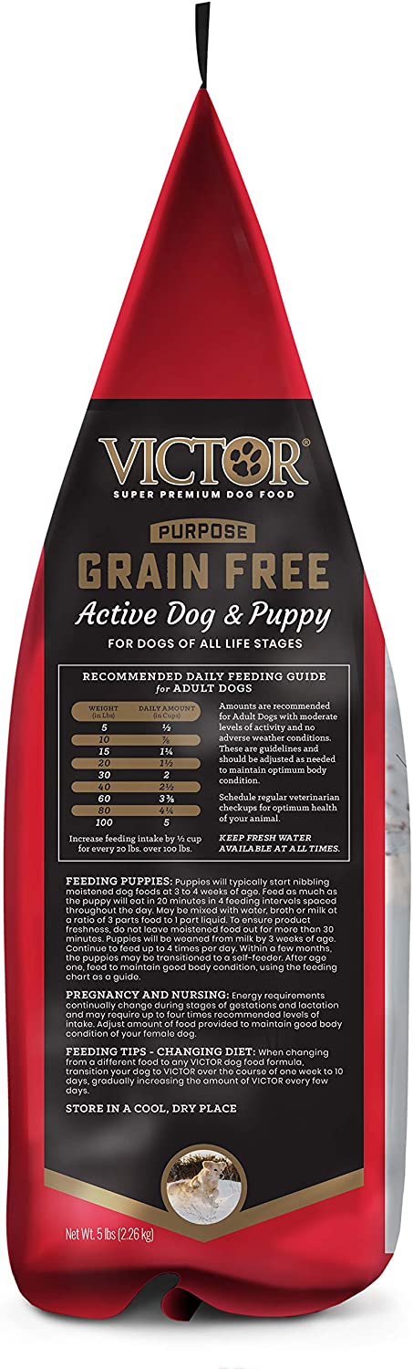 Victor Grain Free Active Puppy and Dog Dry Food Dry Dog Food - 5 lb Bag  