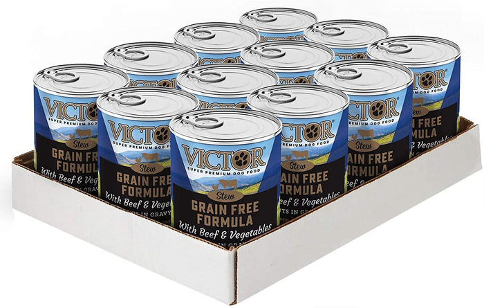 Victor Grain Free Beef & Vegetable in Gravy Canned Dog Food - 13.2 oz - Case of 12