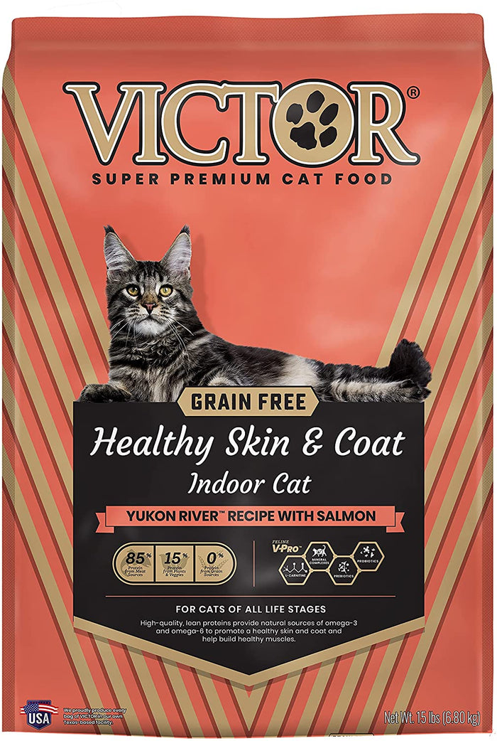 Victor Grain Free Healthy Skin & Coat Indoor Cat Dry Cat Food - 15 lb Bag
