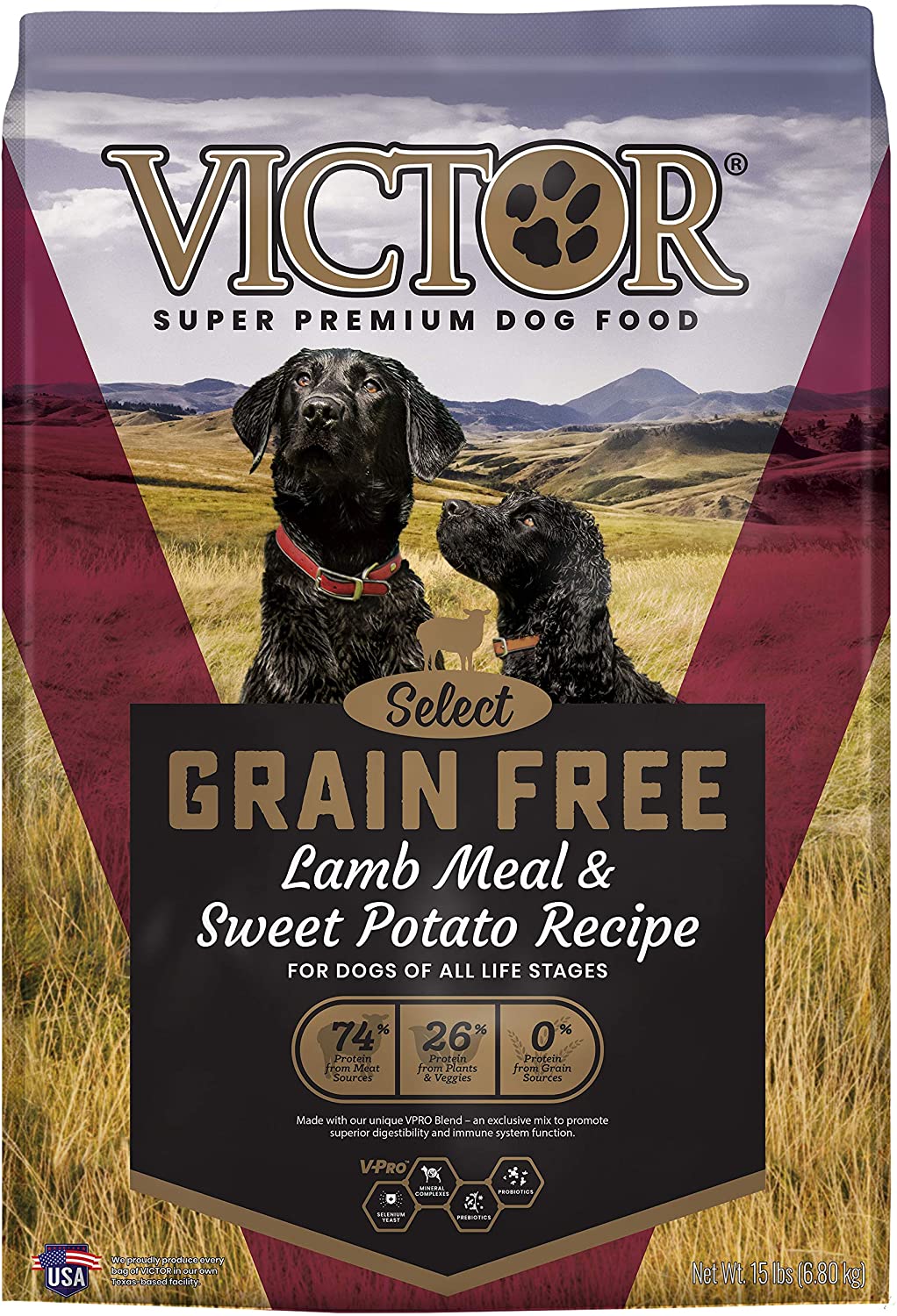 Victor Grain Free Lamb Meal Dry Dog Food - 15 lb Bag  