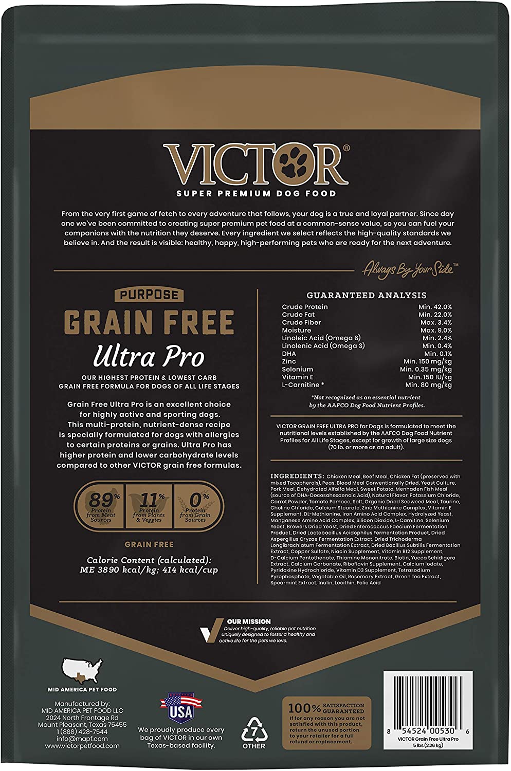 Victor Grain Free Ultra Pro Formula Dry Dog Food - 5 lb Bag  