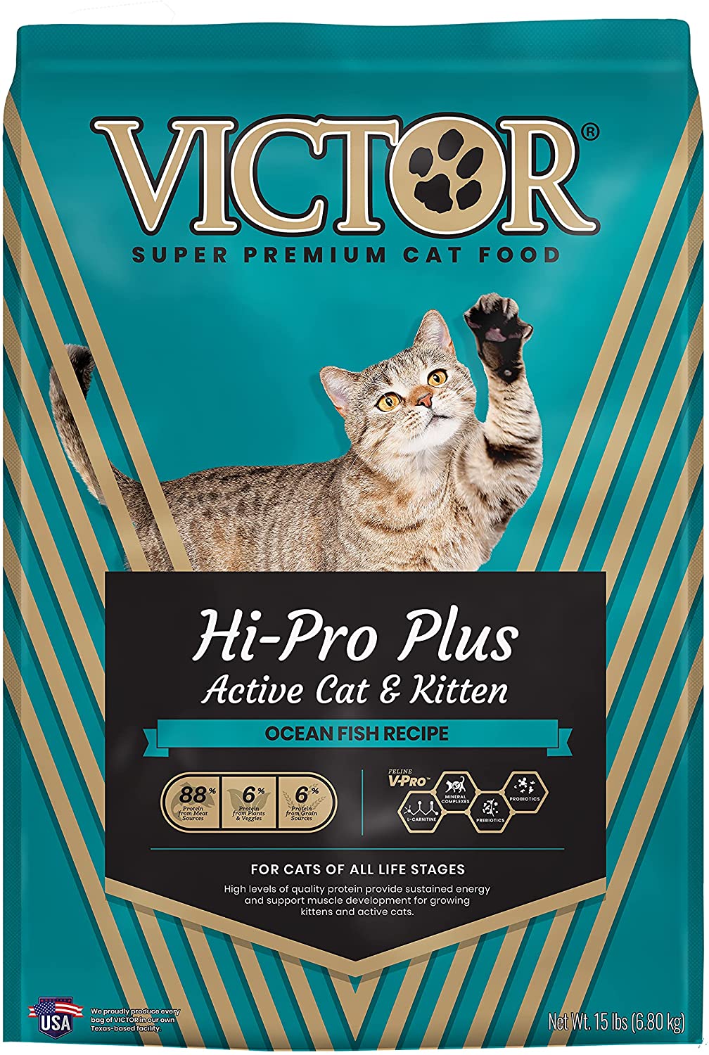 Victor Hi-Pro Plus Active Cat & Kitten Dry Cat Food - 15 lb Bag  