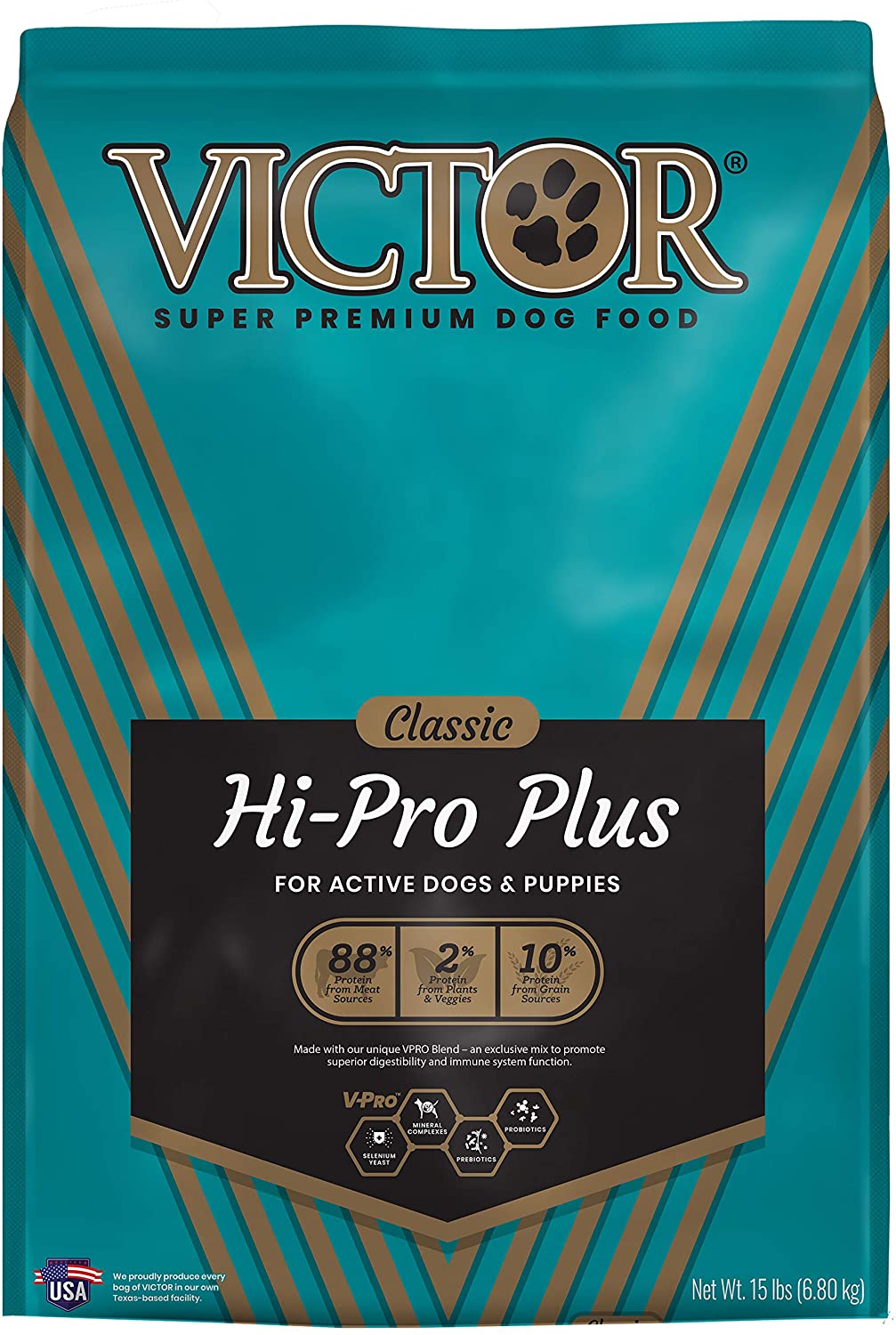 Victor Hi-Pro Plus Formula Dry Dog Food - 15 lb Bag  