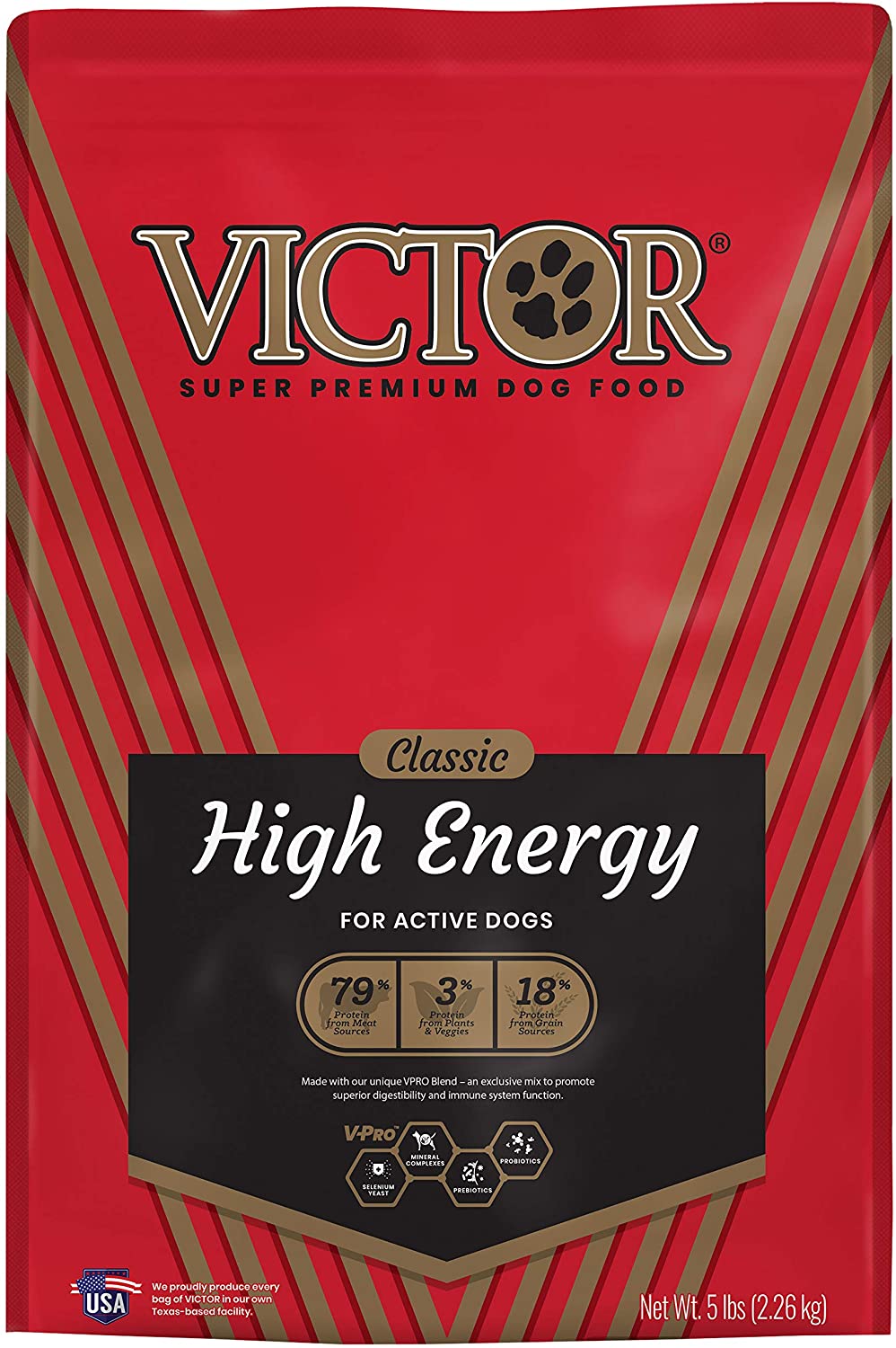 Victor High Energy Formula Dry Dog Food - 5 lb Bag  