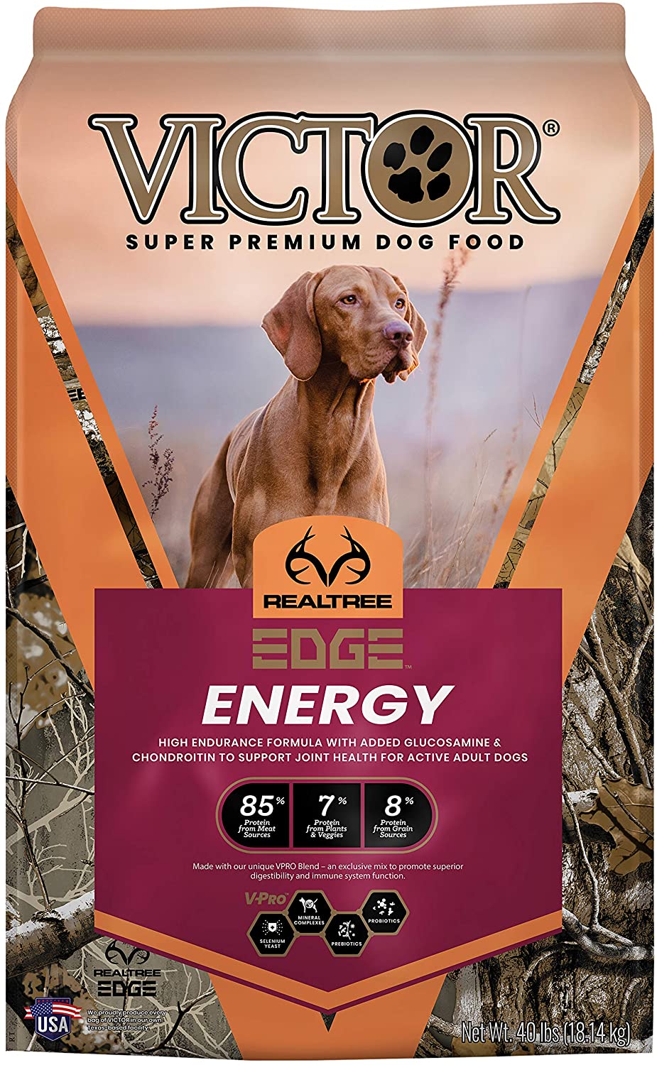 Victor Realtree Edge Energy Dry Dog Food - 40 lb Bag  