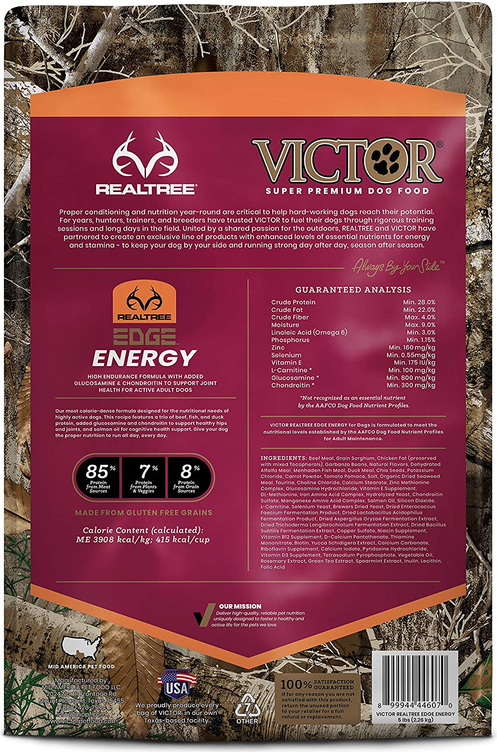 Victor Realtree Edge Energy Dry Dog Food 5 lb Bag Pet Life