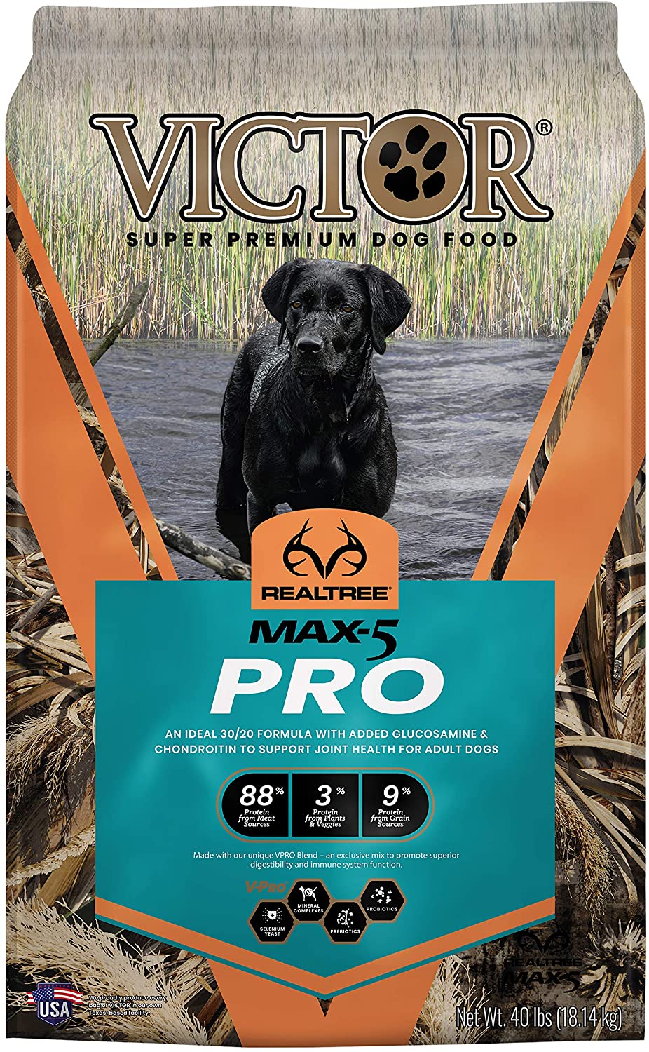 Victor Realtree Max-5 Pro Dry Dog Food - 40 lb Bag  