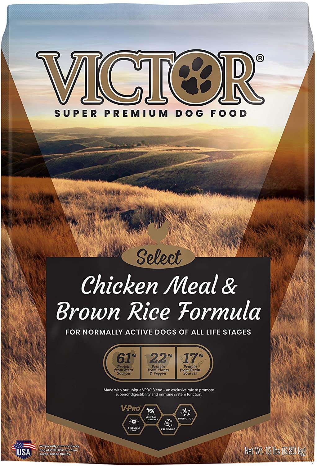 Victor Select Chicken & Rice with Lamb Formula Dry Dog Food - 15 lb Bag  