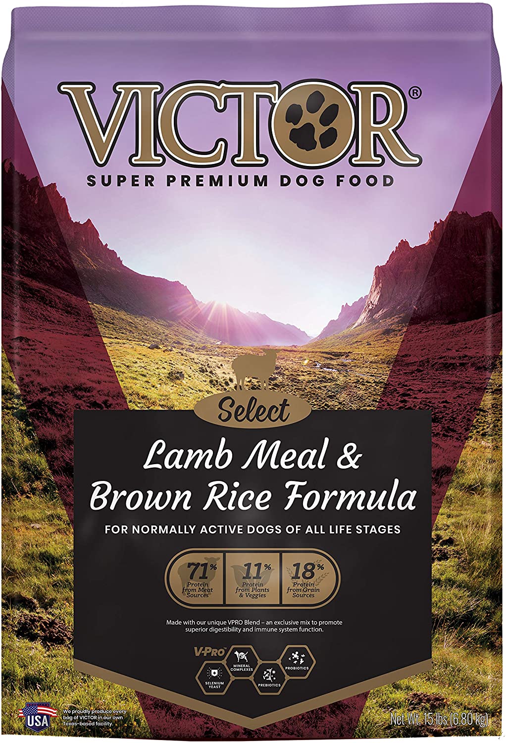 Victor Select Lamb & Rice Formula Dry Dog Food - 15 lb Bag  