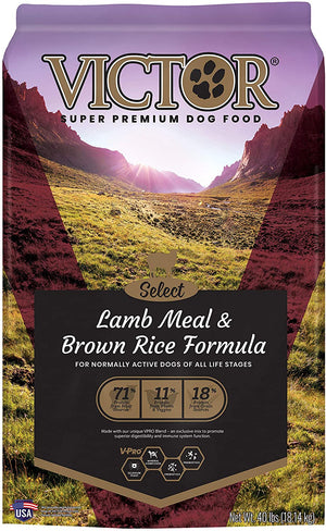 Victor Select Lamb & Rice Formula Dry Dog Food - 40 lb Bag
