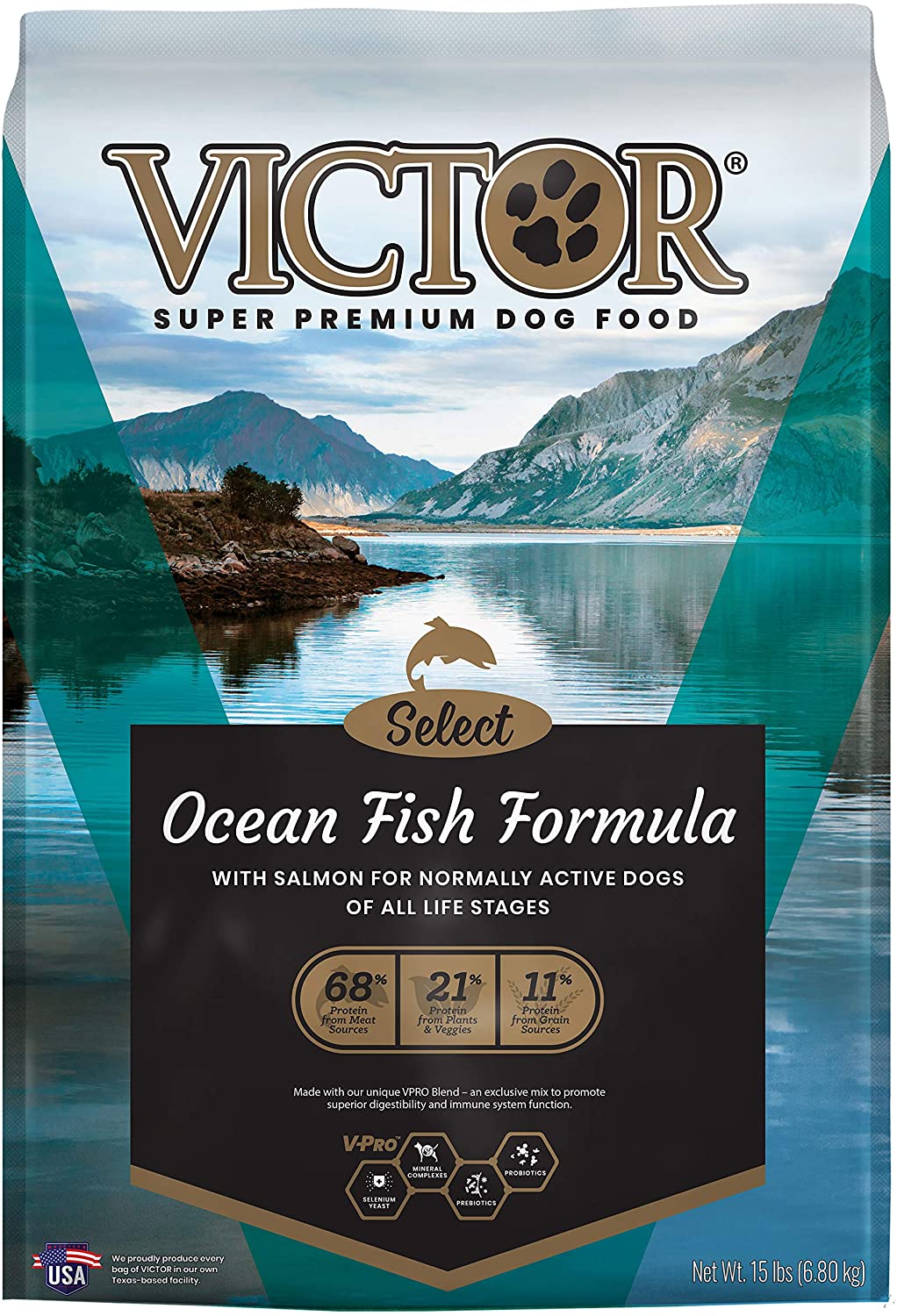 Victor Select Oceanfish Formula Dry Dog Food - 15 lb Bag  