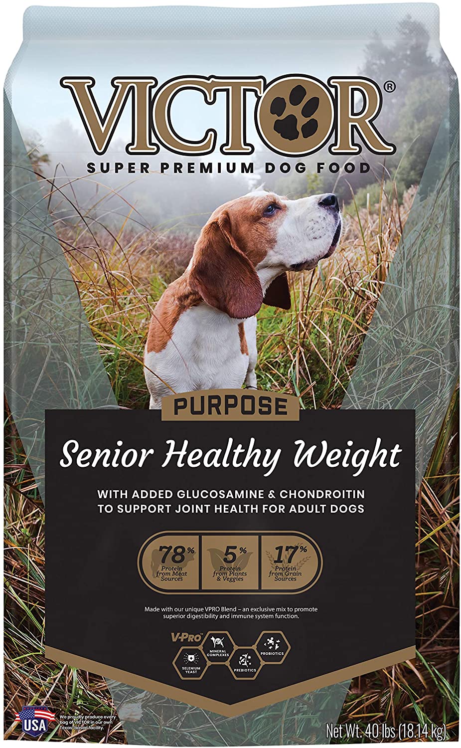 Victor Select Senior/Healthy Weight Dry Dog Food - 40 lb Bag  