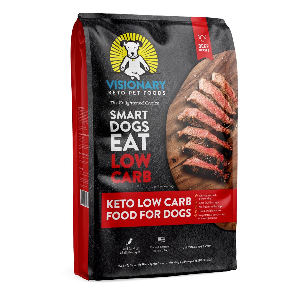 Visionary Pet Beef Recipe Dry Low Carb Keto Food For Dogs  