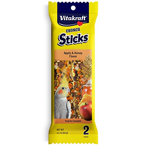 Vitakraft Crunch Sticks - Apple & Honey Flavor Cockatiel Treat - 3.5 oz  