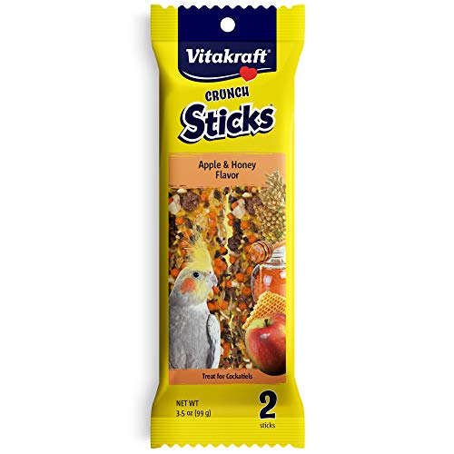Vitakraft Crunch Sticks - Apple & Honey Flavor Cockatiel Treat - 3.5 oz