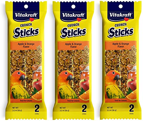 Vitakraft Crunch Sticks - Apple & Orange Flavor Conure Treat - 3.5 oz  