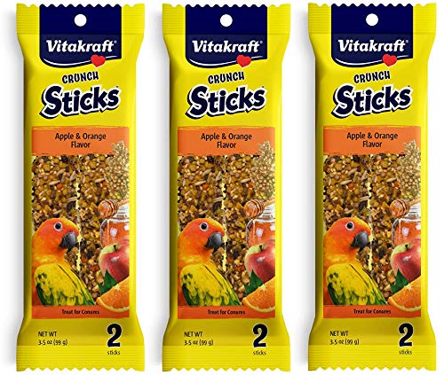Vitakraft Crunch Sticks - Apple & Orange Flavor Conure Treat - 3.5 oz
