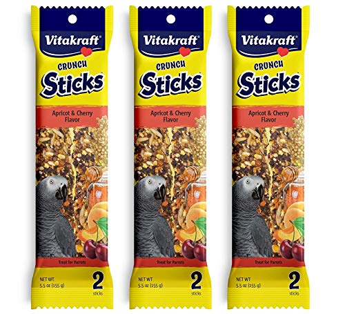 Vitakraft Crunch Sticks - Apricot & Cherry Flavor Parrot Treat - 5.5 oz  