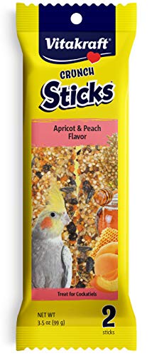 Vitakraft Crunch Sticks - Apricot & Peach Flavor Cockatiel Treat - 3.5 oz  