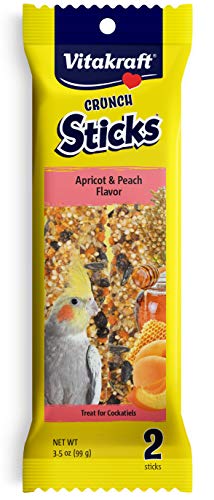 Vitakraft Crunch Sticks - Apricot & Peach Flavor Cockatiel Treat - 3.5 oz