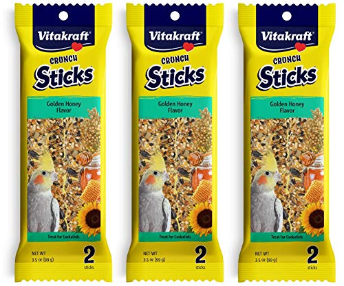 Vitakraft Crunch Sticks - Golden Honey Flavor Cockatiel Treat - 3.5 oz  