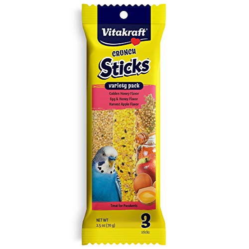 Vitakraft Crunch Sticks - Golden Honey Flavor Variety Pack Parakeet Treat - 2.5 oz