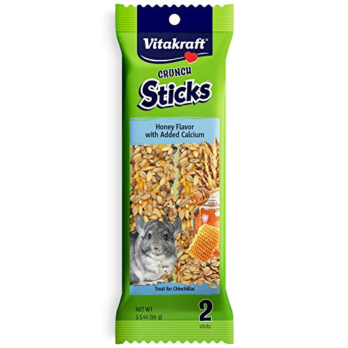 Vitakraft Crunch Sticks - Honey Flavor with Added Calcium Chinchilla Treat - 3.5 oz  