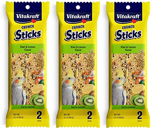 Vitakraft Crunch Sticks - Kiwi & Lemon Flavor Cockatiel Treat - 3.5 oz  