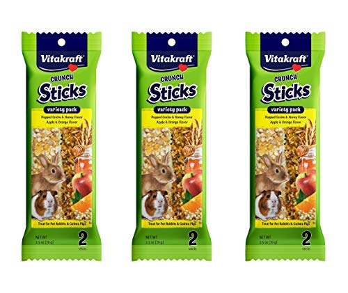 Vitakraft Crunch Sticks - Popped Grains & Apple/Orange Variety Pack Treat - 2.5 oz  