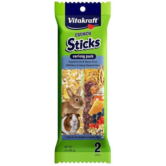 Vitakraft Crunch Sticks - Popped Grains & Wild Berry Glazed Variety Pack Treat - 3 oz  